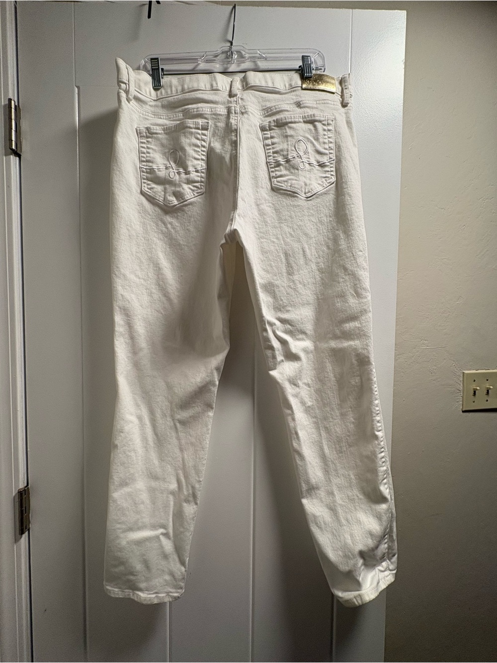 Lilly Pulitzer White Jeans with Gold Accent Button